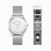 Best Sale Set Code TS weiße Uhr und Armband schwarzer Nachthimmel Damen Uhren|Damenuhren